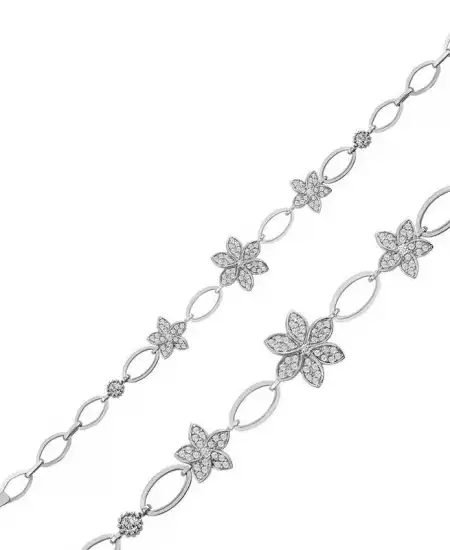 Gümüş Çiçekli Bayan Bileklik