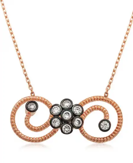 Gümüş Çiçekli Sonsuzluk Bayan Kolye