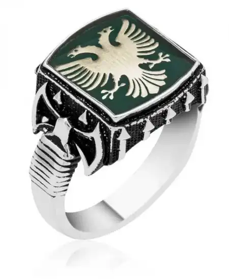 Gümüş Çift Başlı Kartal Yüzük