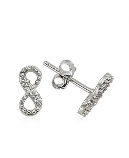 Gümüş Çivili Sonsuzluk Küpe