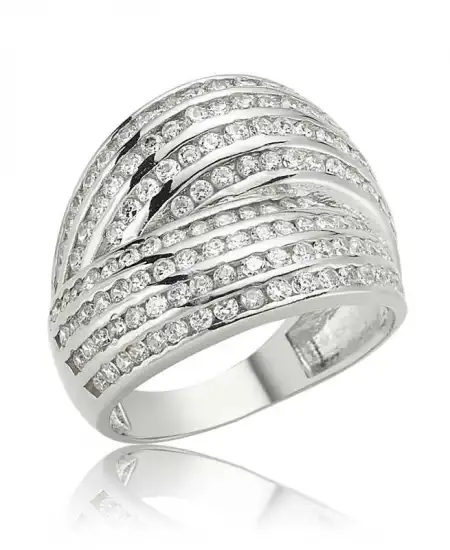 Gümüş Çok Taşlı Bayan Yüzük