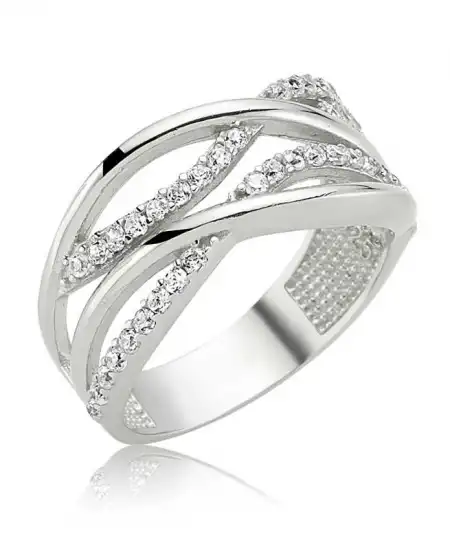 Gümüş Dalgalı Bayan Yüzük