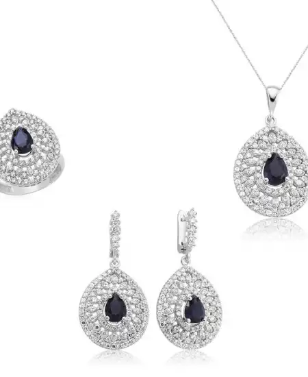 Gümüş Damla Desenli Bayan Set