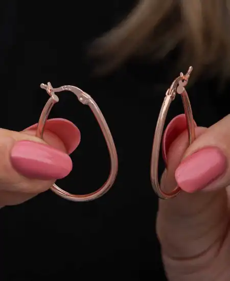 Gümüş Damla Halka Küpe