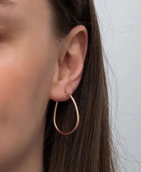 Gümüş Damla Halka Küpe