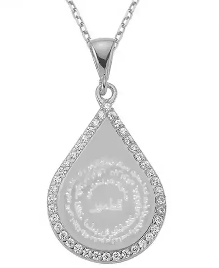 Gümüş Damla Kıtmir Duası Kadın Kolye