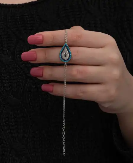 Gümüş Damla Nazar Kadın Bileklik