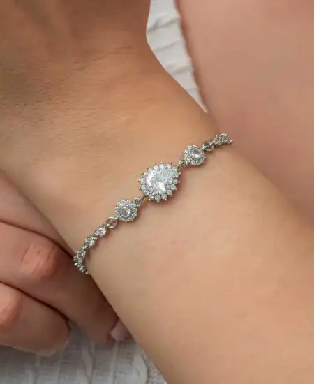 Gümüş Damla Su Yolu Kadın Bileklik