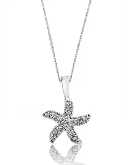 Gümüş Deniz Yıldızı Bayan Kolye