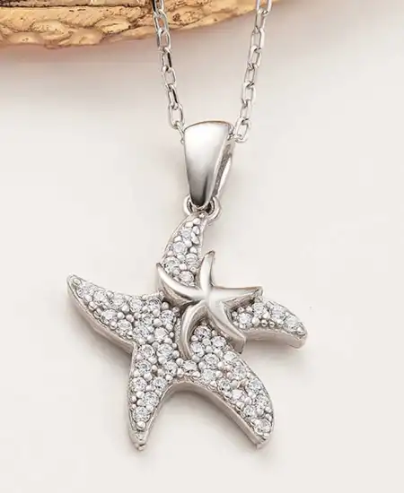 Gümüş Deniz Yıldızı Kadın Kolye