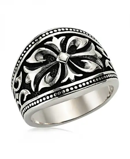 Gümüş Desenli Erkek Yüzük