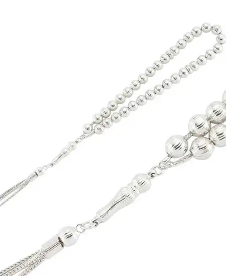 Gümüş Desenli Yuvarlak Tesbih