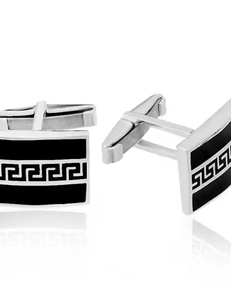 Gümüş Dikdörtgen Kol Düğmesi