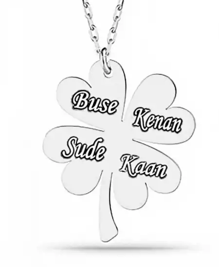 Gümüş Dört Yaprak İsimli Yonca Bayan Kolye