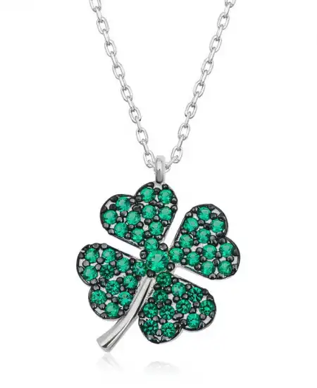 Gümüş Dört Yapraklı Yonca Kadın Kolye