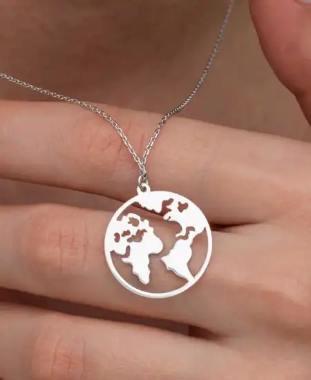Gümüş Dünya Kadın Kolye