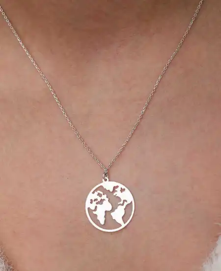 Gümüş Dünya Kadın Kolye