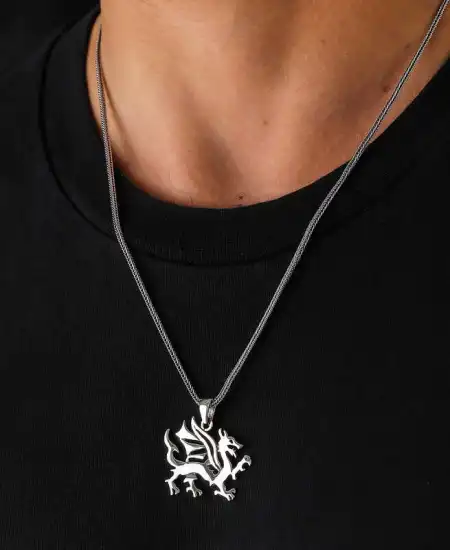 Gümüş Ejderha Erkek Kolye