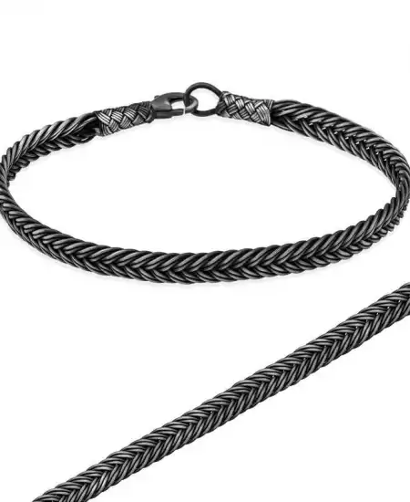 Gümüş El Sarması Kazaziye Unisex Bileklik