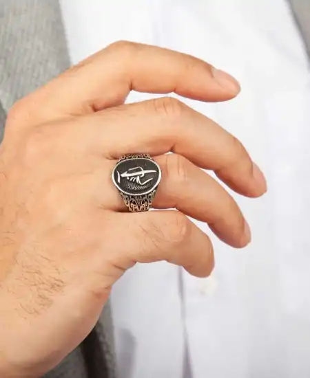 Gümüş Elif Lam Mim Erkek Yüzük