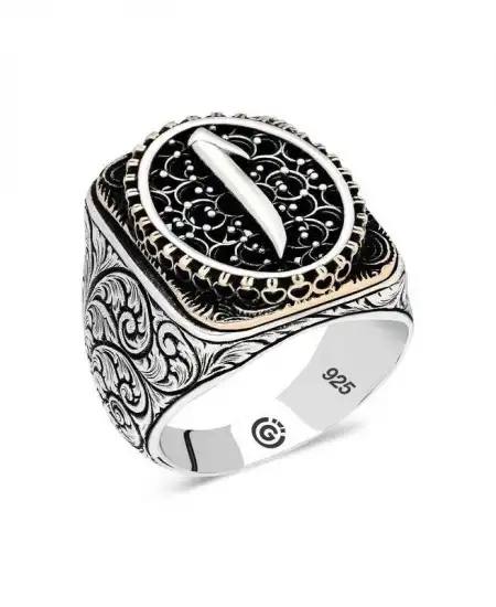 Gümüş Elif Oval Erkek Yüzük