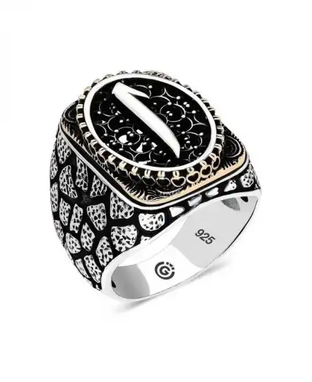 Gümüş Elif Oval Erkek Yüzük