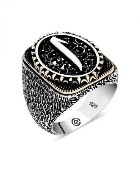 Gümüş Elif Oval Erkek Yüzük