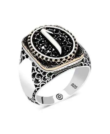 Gümüş Elif Oval Erkek Yüzük