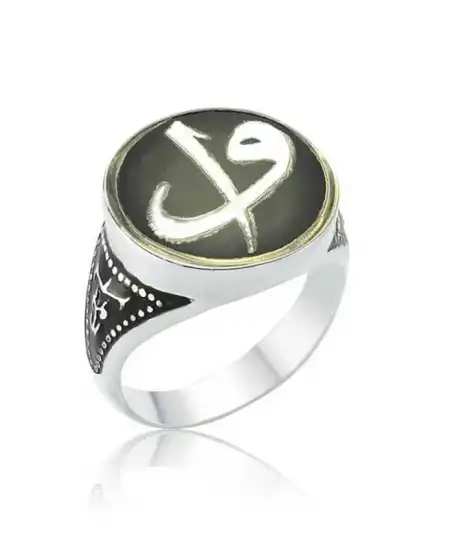 Gümüş Elif Vav Erkek Yüzük