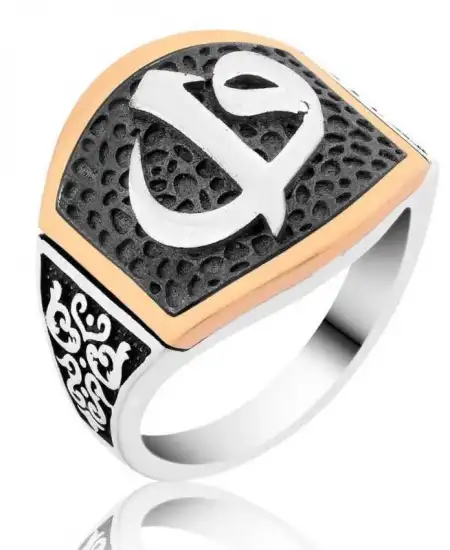 Gümüş Elif Vav Erkek Yüzük