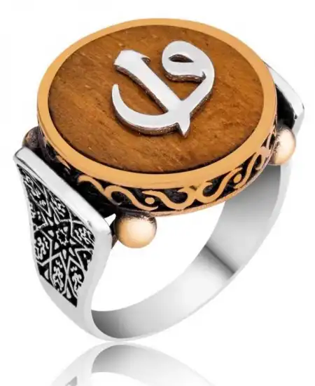 Gümüş Elif Vav Erkek Yüzük