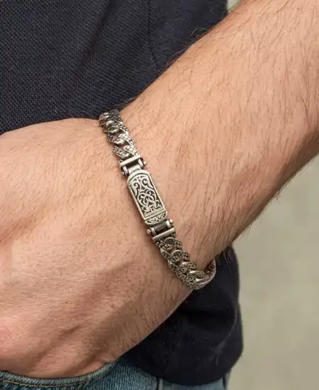 Gümüş Elişi Örgü Gurmet Erkek Bileklik