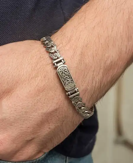 Gümüş Elişi Örgü Gurmet Erkek Bileklik