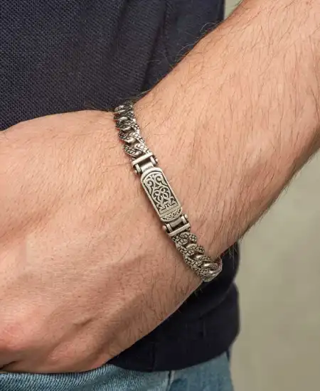 Gümüş Elişi Örgü Gurmet Erkek Bileklik