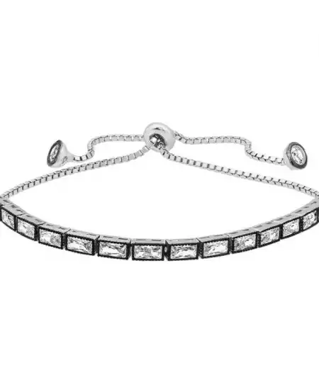 Gümüş Emerald Kesim Elmas Montür Asansör Bileklik