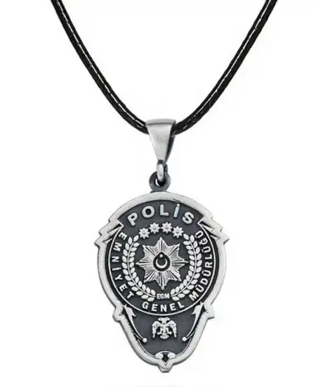 Gümüş Emniyet Teşkilatı Polis Armalı Kolye