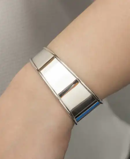 Gümüş Eskitme Bayan Bilezik