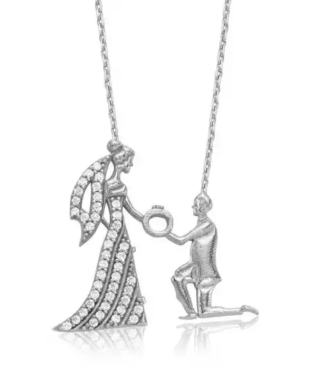 Gümüş Evlilik Teklifi Bayan Kolye