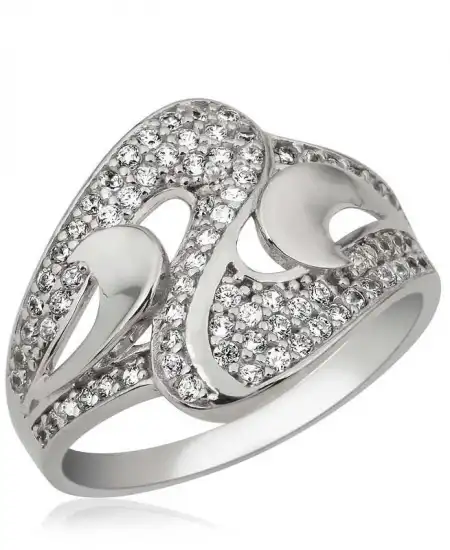 Gümüş Zirkon Taşlı Bayan Yüzük