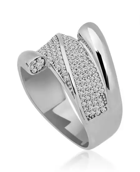 Gümüş Zirkon Taşlı Bayan Yüzük