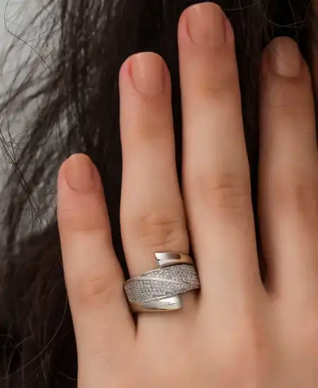 Gümüş Zirkon Taşlı Bayan Yüzük