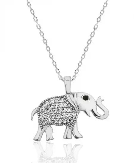 Gümüş Fil Bayan Kolye