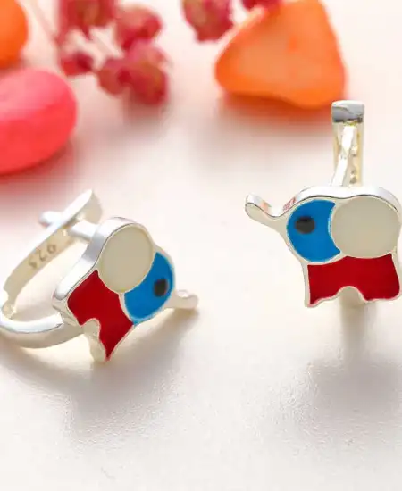 Gümüş Fil Çocuk Küpesi