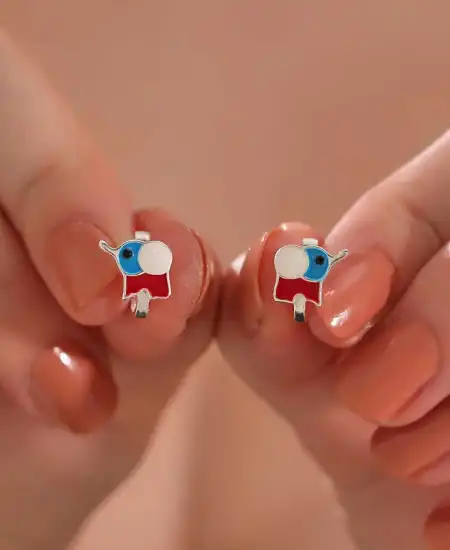 Gümüş Fil Çocuk Küpesi