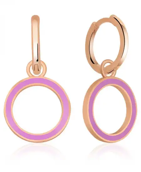 Gümüş Fosforlu Lila Oval Küpe