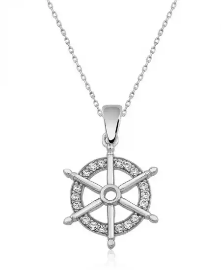 Gümüş Gemi Dümeni Kolye