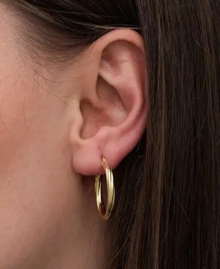 Gümüş Gold 3 Mm Burgu Şarnel Küpe