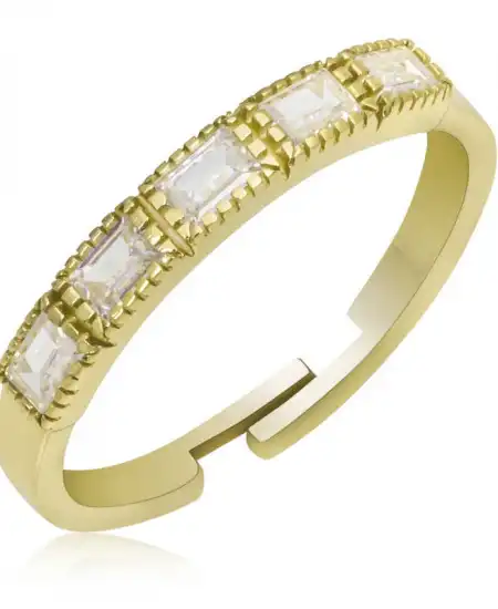 Gümüş Gold Ayarlanabilir Baget Kadın Yüzük