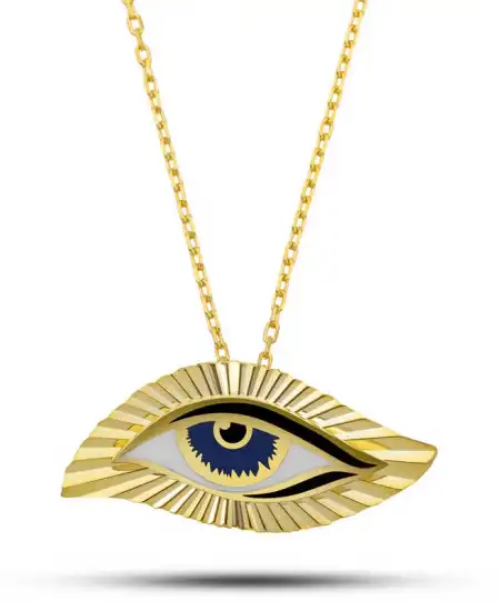 Gümüş Gold Gecenin Gözü Kadın Kolye