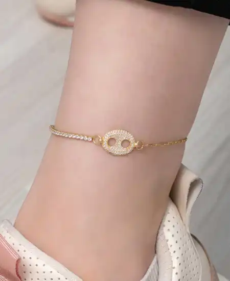 Gümüş Gold Gemici Figürlü Halhal